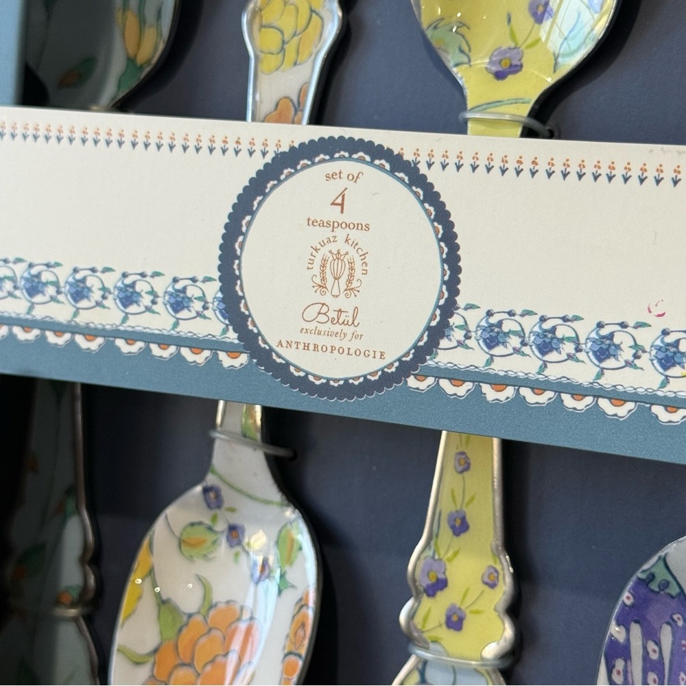 Anthropologie Turkuaz Kitchen Posey Tea Spoon Set New - Picture 2 of 4